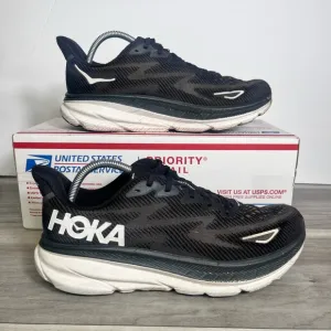Hoka Clifton 9 Black Shoes Men’s 9.5 Running Walking Comfortable Sneakers Gym