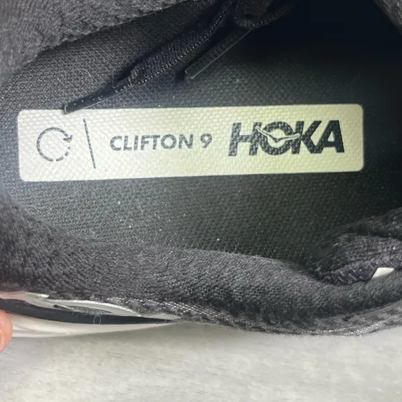 Hoka Clifton 9 Black Shoes Men’s 9.5 Running Walking Comfortable Sneakers Gym