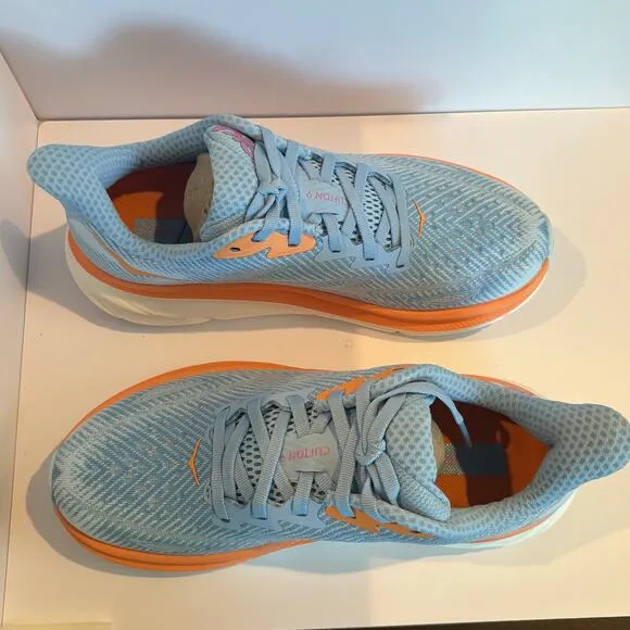 Hoka Clifton 9 Blue / Ice Water Running Shoes Womens Size 6.5