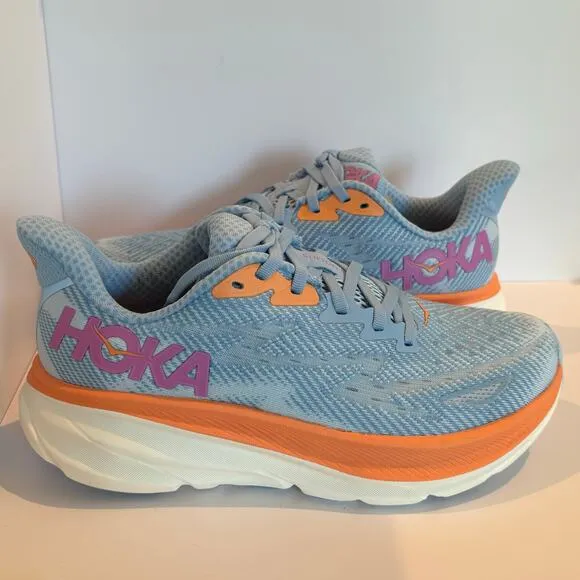Hoka Clifton 9 Blue / Ice Water Running Shoes Womens Size 6.5