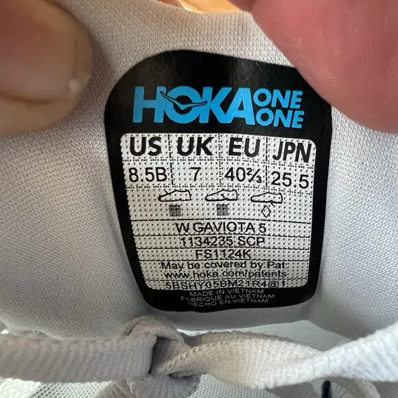 Hoka Gaviota 5 Women's Size US 8.5 Blue White Athletic Running Shoes Sneakers