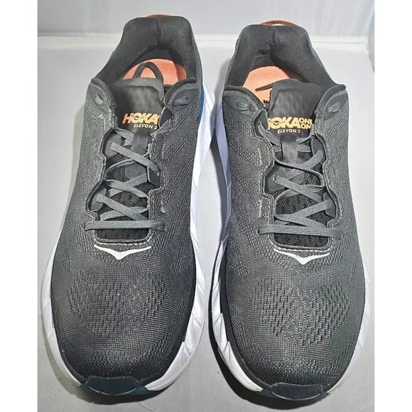 Hoka Men's One ProFly Elevon 2 Grey/Blue/White/Orange Sneakers Size 11.5
