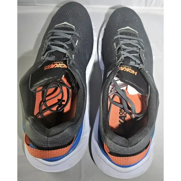 Hoka Men's One ProFly Elevon 2 Grey/Blue/White/Orange Sneakers Size 11.5