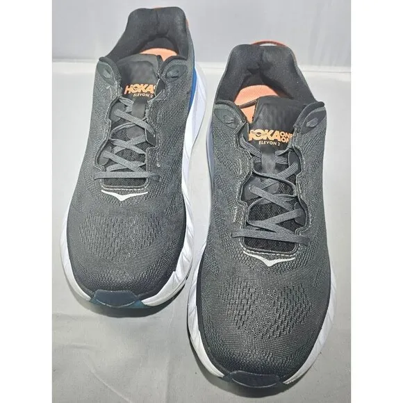 Hoka Men's One ProFly Elevon 2 Grey/Blue/White/Orange Sneakers Size 11.5
