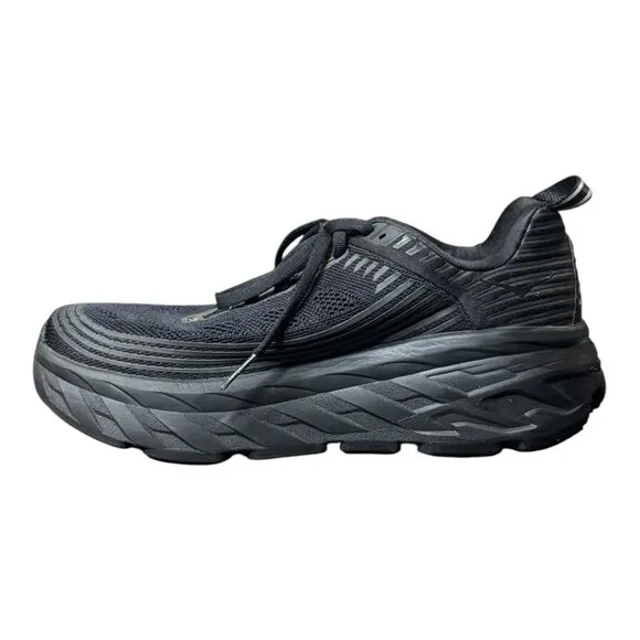 HOKA One One Bondi 6 Black Triple Black Marathon Running Shoes Women's Size 7