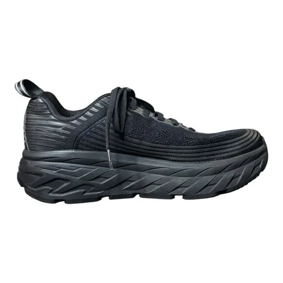 HOKA One One Bondi 6 Black Triple Black Marathon Running Shoes Women's Size 7