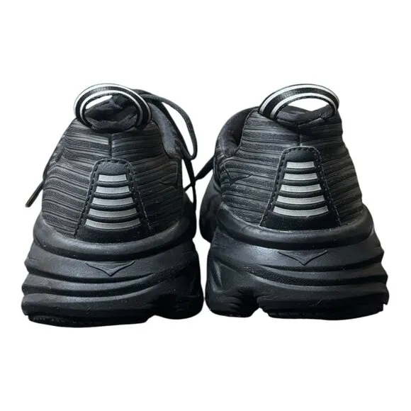 HOKA One One Bondi 6 Black Triple Black Marathon Running Shoes Women's Size 7