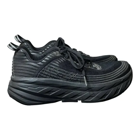 HOKA One One Bondi 6 Black Triple Black Marathon Running Shoes Women's Size 7