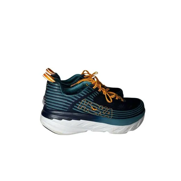 Hoka One One Bondi 6 Mens Black Iris Storm Blue 1019269 BISB 102E Wide 10EE New