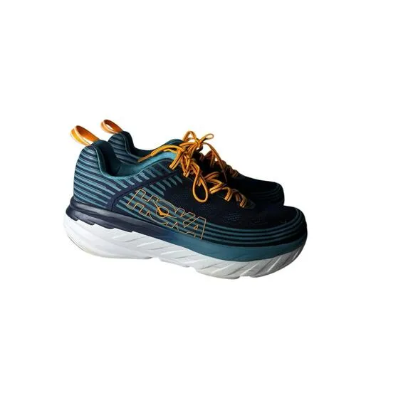 Hoka One One Bondi 6 Mens Black Iris Storm Blue 1019269 BISB 102E Wide 10EE New