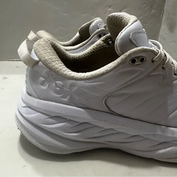 HOKA ONE ONE  Bondi Sr Womens White Leather Shoes Size 10