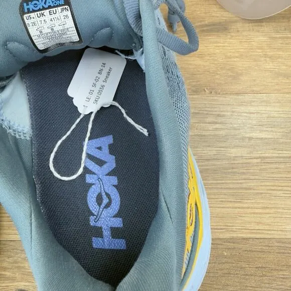 Hoka One One Clifton 8 Men’s Sz 8 2E Goblin Blue / Mountain Spring Running Shoes