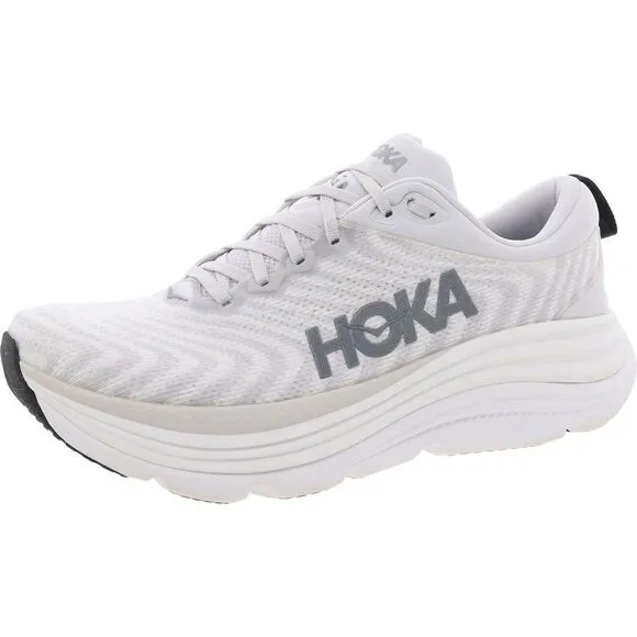 Hoka One One Mens Gaviota 5 White Running &amp; Training Shoes Sneakers NWOB
