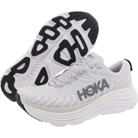 Hoka One One Mens Gaviota 5 White Running &amp; Training Shoes Sneakers NWOB