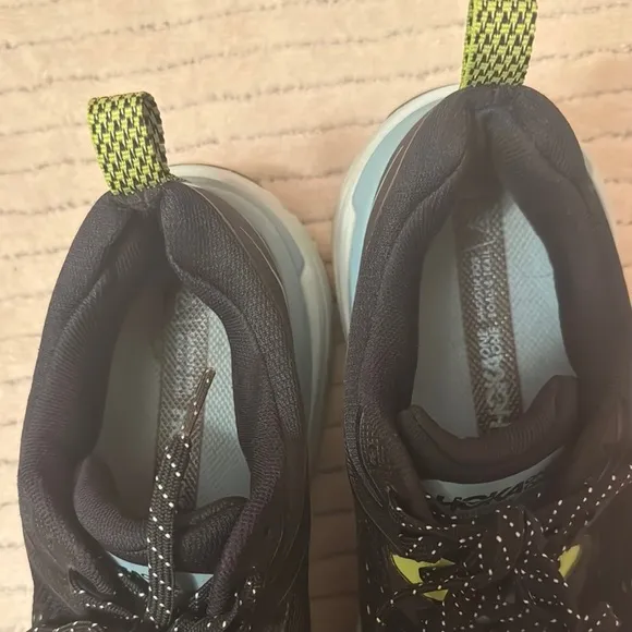 Hoka One One Navy Blue  and Green Athletic Shoes with Sleek Design
