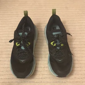 Hoka One One Navy Blue  and Green Athletic Shoes with Sleek Design