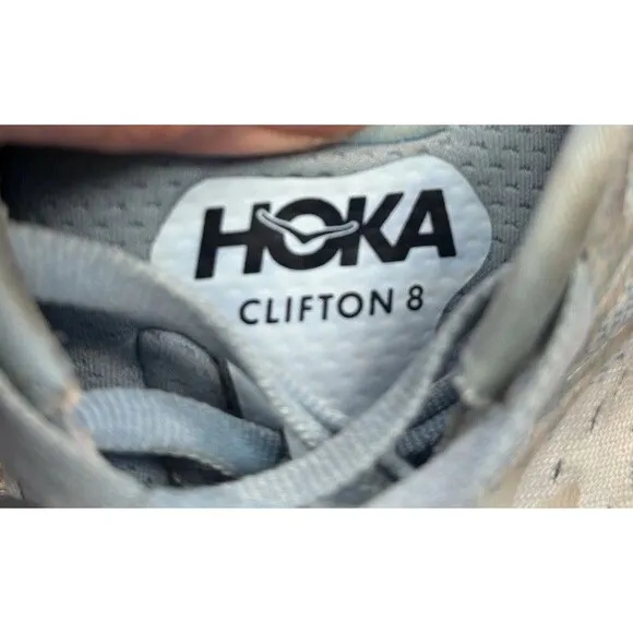 Hoka One One Shoes Womens Size 7 B Clifton 8 Blue Running Sneakers 1119394 SSIF