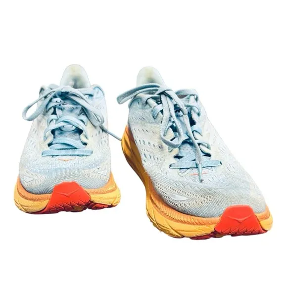 Hoka One One Shoes Womens Size 7 B Clifton 8 Blue Running Sneakers 1119394 SSIF