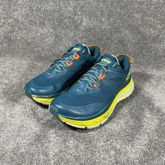 Hoka One One Stinson ATR 6 Men's Size 11 Running Shoes Blue Yellow 1110506 BCBT