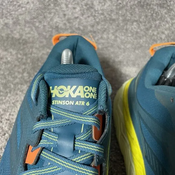 Hoka One One Stinson ATR 6 Men's Size 11 Running Shoes Blue Yellow 1110506 BCBT
