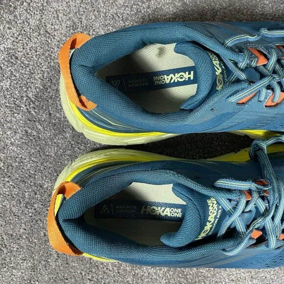 Hoka One One Stinson ATR 6 Men's Size 11 Running Shoes Blue Yellow 1110506 BCBT