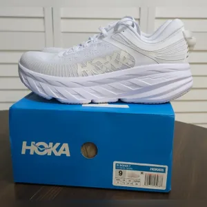 Hoka One One W Bondi 7 Women White $165 SIZE 9 New In Box Supportive Shoes