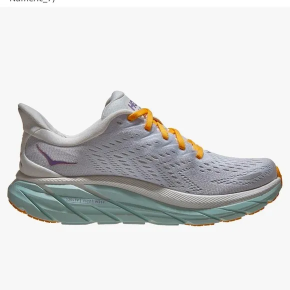HOKA ONE ONE WMNS  CLIFTON 8 LACE UP RUNNING TRAINING SHOES blanc de blanc/white