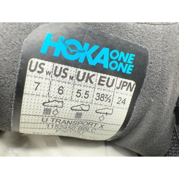 Hoka Transport X Shoes Size 7 Womens - Black/Black, New‎ in Box