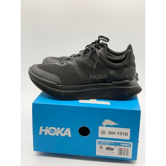 Hoka Transport X Shoes Size 7 Womens - Black/Black, New‎ in Box