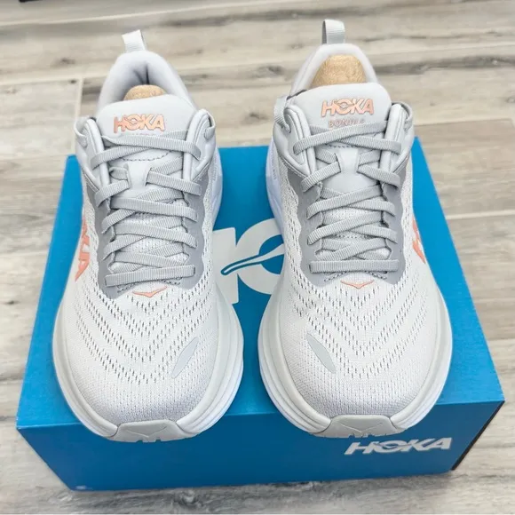 HOKA Women’s Bondi 8 Harbor Mist Lunar Running Shoes