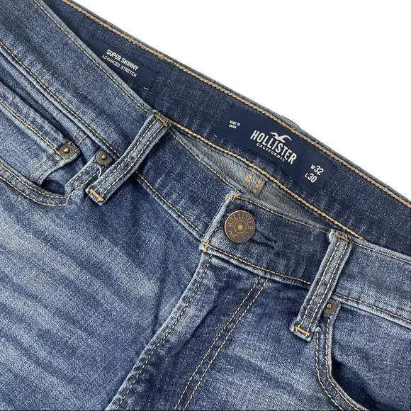 Hollister Mens Distressed Jeans Destroyed Medium Distress Wash Jean Size 32 x 30