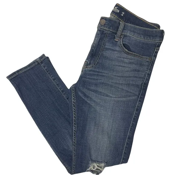 Hollister Mens Distressed Jeans Destroyed Medium Distress Wash Jean Size 32 x 30
