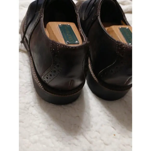 H.S. TRASK Men's 9 Bison Leather Oxford Shoes Lace-up Brown USA