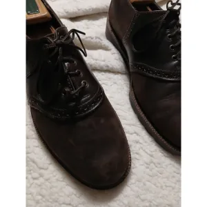 H.S. TRASK Men's 9 Bison Leather Oxford Shoes Lace-up Brown USA