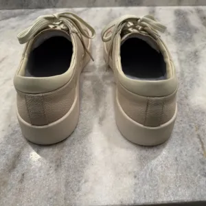Hugo Boss Cream Minimalist Sneakers with Lace-Up Design
