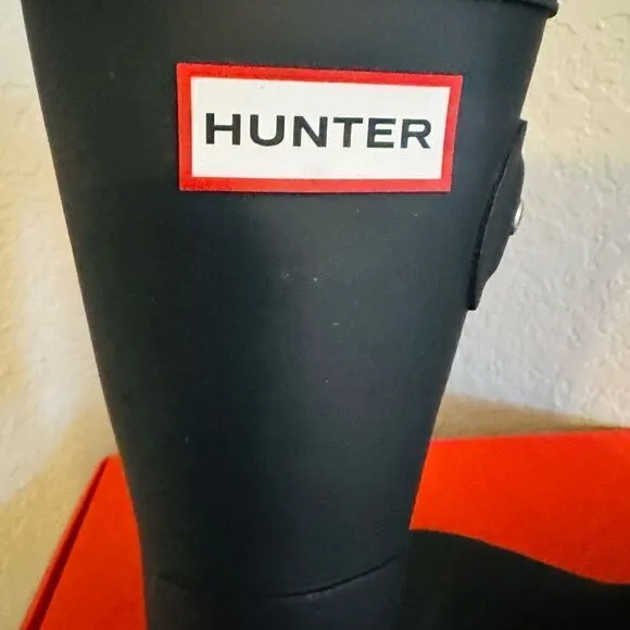 HUNTER Men's Original Short Waterproof Rain Boot, Rubber Black, Size 11, NWT