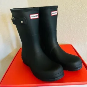 HUNTER Men's Original Short Waterproof Rain Boot, Rubber Black, Size 11, NWT