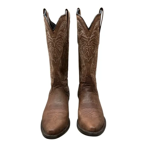 J B. Dillion Ponderosa Women’s Western Cowboy Boot Brown SZ 8