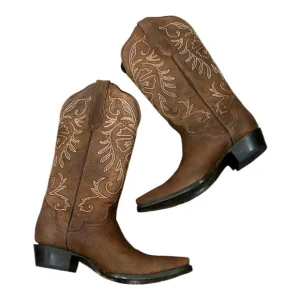 J B. Dillion Ponderosa Women’s Western Cowboy Boot Brown SZ 8