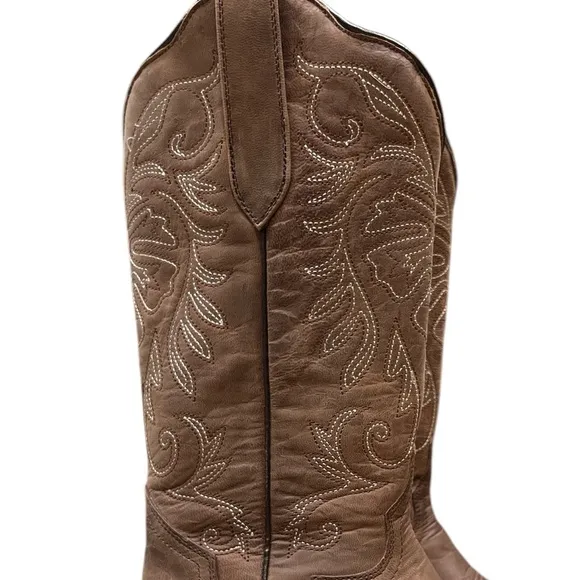 J B. Dillion Ponderosa Women’s Western Cowboy Boot Brown SZ 8
