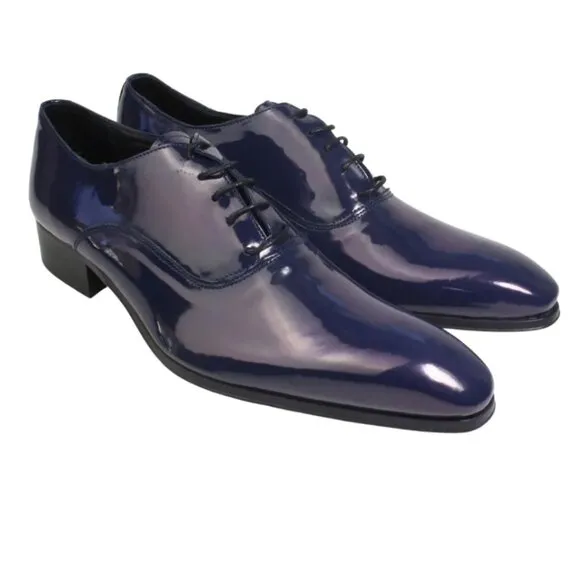 Jaca Italian Blue Pattern Oxford Mens Shoes