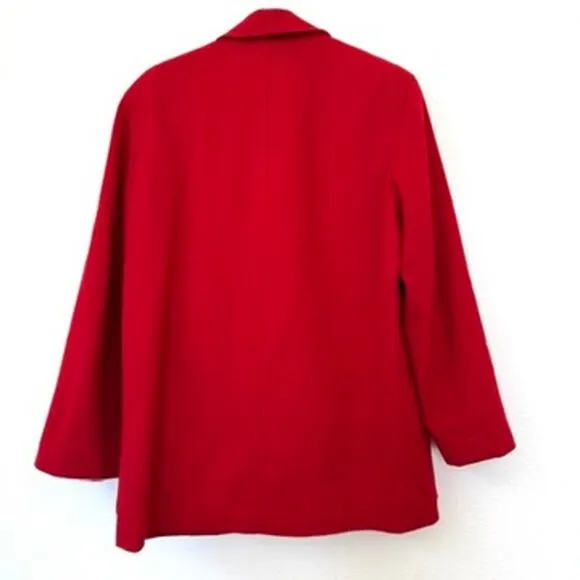 JAEGER Wool Blazer Red Size 10 Made in Great Britain Vintage Old Money Classic