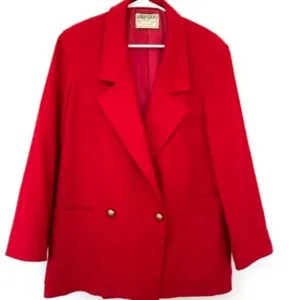 JAEGER Wool Blazer Red Size 10 Made in Great Britain Vintage Old Money Classic