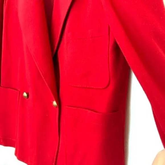 JAEGER Wool Blazer Red Size 10 Made in Great Britain Vintage Old Money Classic