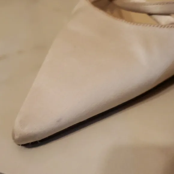 Jimmy Choo Silver and White Heels Sleek  Dust bag