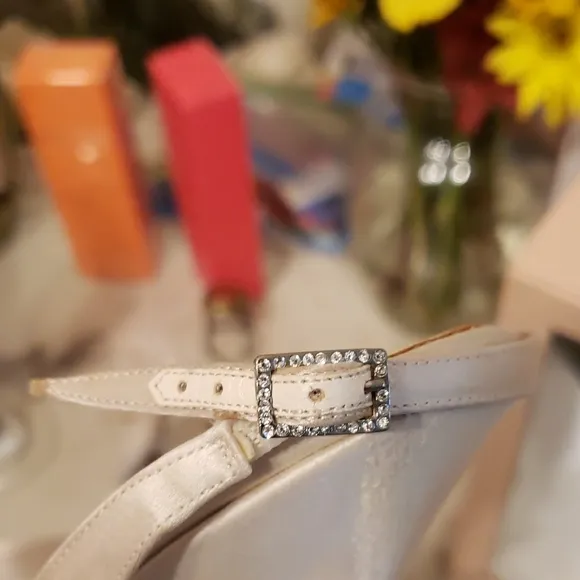 Jimmy Choo Silver and White Heels Sleek  Dust bag