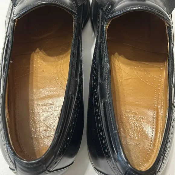 Johnston &amp; Murphy Aristocraft Men Black Leather Tassel Dress Shoe Slip On 9 1/2D