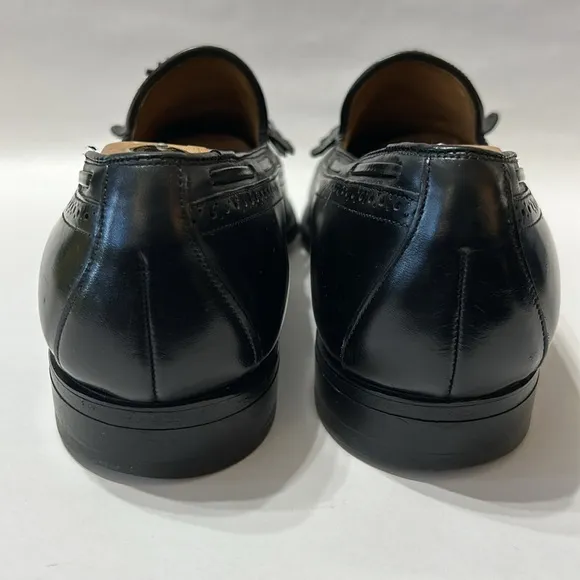 Johnston &amp; Murphy Aristocraft Men Black Leather Tassel Dress Shoe Slip On 9 1/2D