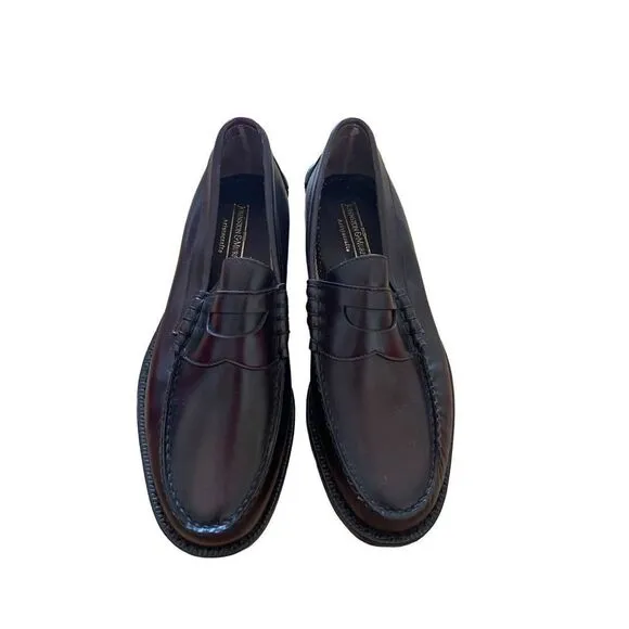 Johnston &amp; Murphy Mens Brown Moc Toe Slip On Leather Loafer Dress Shoes Size 8