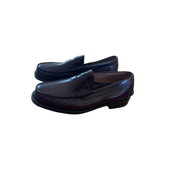 Johnston &amp; Murphy Mens Brown Moc Toe Slip On Leather Loafer Dress Shoes Size 8